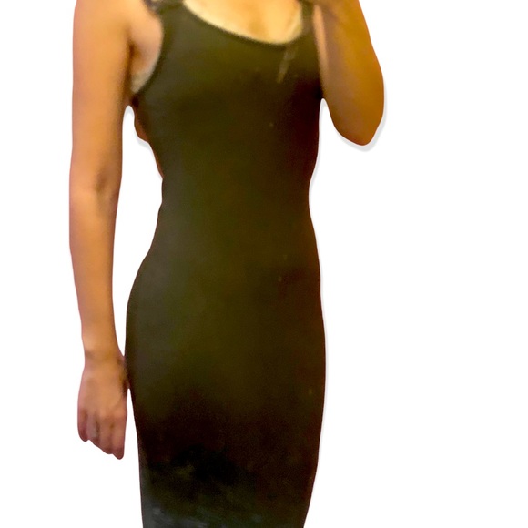Derek Heart Dresses & Skirts - Dress Olive Green Derek Heart XL Ribbed Knitted Square Tortoise Bodycon NWOT